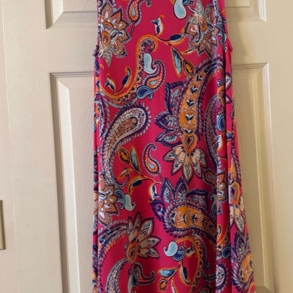Pink Paisley Sleeveless dress lot sz m - Picture 4 of 5